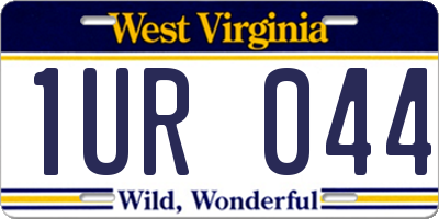 WV license plate 1UR044