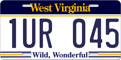 WV license plate 1UR045