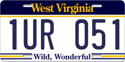 WV license plate 1UR051