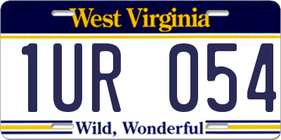 WV license plate 1UR054