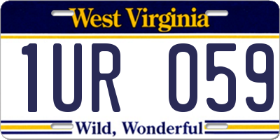 WV license plate 1UR059