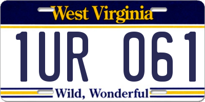 WV license plate 1UR061