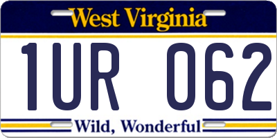 WV license plate 1UR062