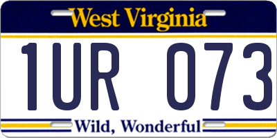 WV license plate 1UR073