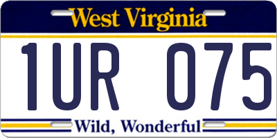 WV license plate 1UR075