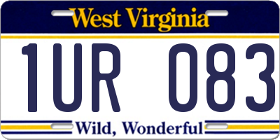WV license plate 1UR083