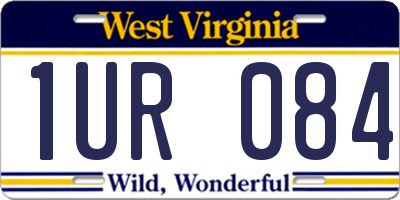 WV license plate 1UR084