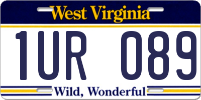 WV license plate 1UR089