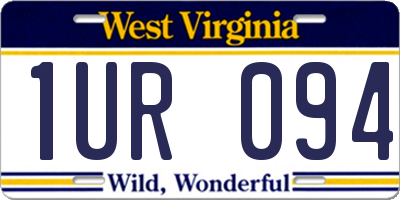 WV license plate 1UR094
