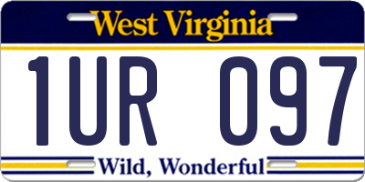 WV license plate 1UR097