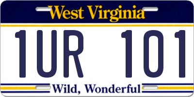 WV license plate 1UR101
