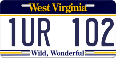 WV license plate 1UR102