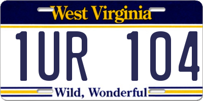 WV license plate 1UR104