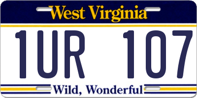 WV license plate 1UR107