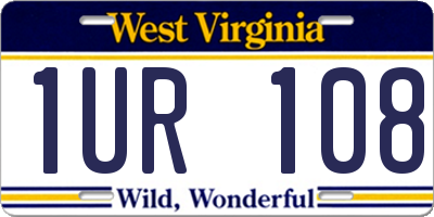 WV license plate 1UR108