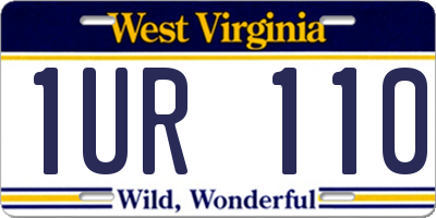 WV license plate 1UR110
