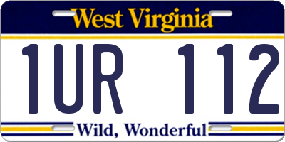 WV license plate 1UR112