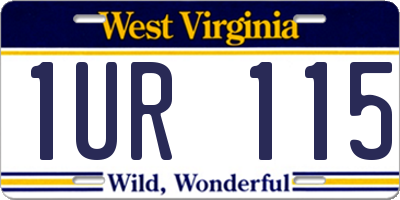 WV license plate 1UR115