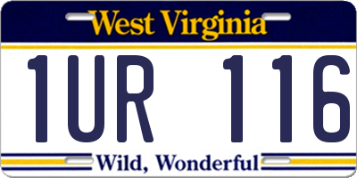 WV license plate 1UR116
