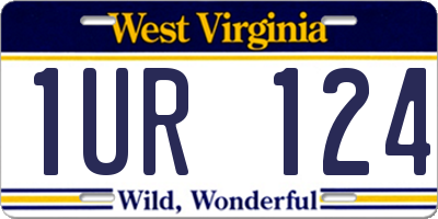 WV license plate 1UR124