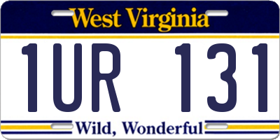 WV license plate 1UR131