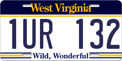WV license plate 1UR132