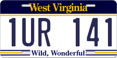WV license plate 1UR141
