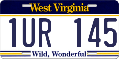 WV license plate 1UR145