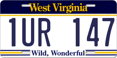 WV license plate 1UR147