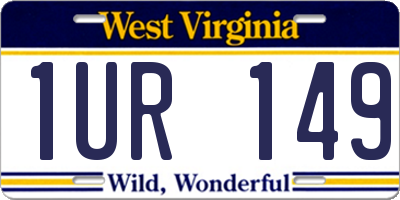 WV license plate 1UR149