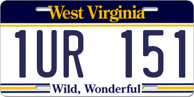 WV license plate 1UR151