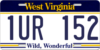 WV license plate 1UR152