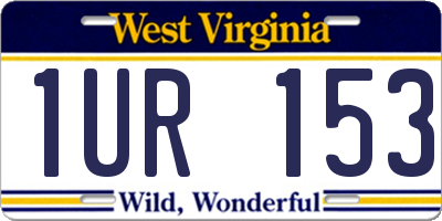 WV license plate 1UR153