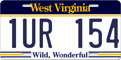 WV license plate 1UR154