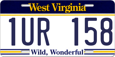 WV license plate 1UR158