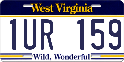 WV license plate 1UR159