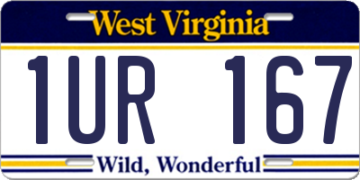 WV license plate 1UR167