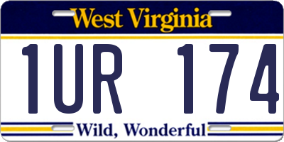 WV license plate 1UR174