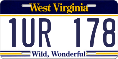 WV license plate 1UR178