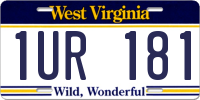 WV license plate 1UR181