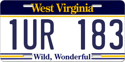 WV license plate 1UR183