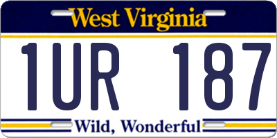 WV license plate 1UR187