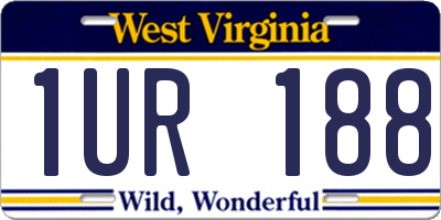 WV license plate 1UR188