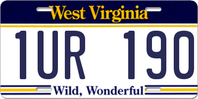 WV license plate 1UR190