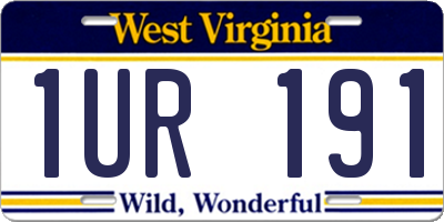 WV license plate 1UR191