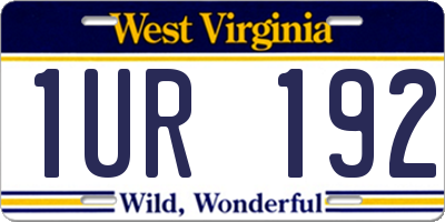 WV license plate 1UR192