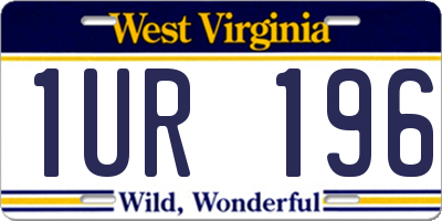 WV license plate 1UR196