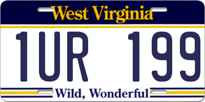 WV license plate 1UR199
