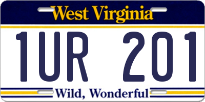 WV license plate 1UR201