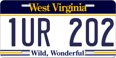 WV license plate 1UR202